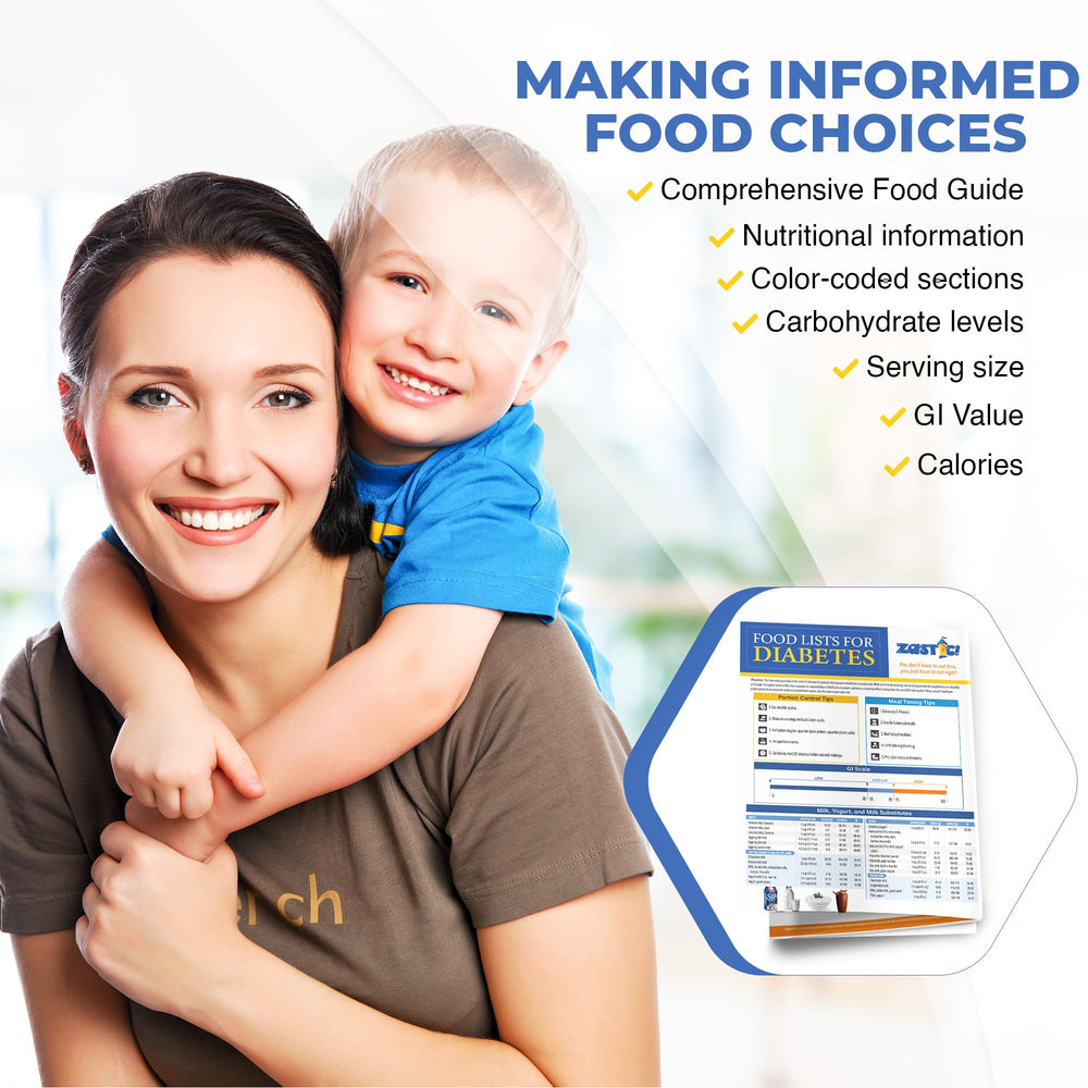 Zastic! diabetes chart durable laminated material resists wear for long-term use