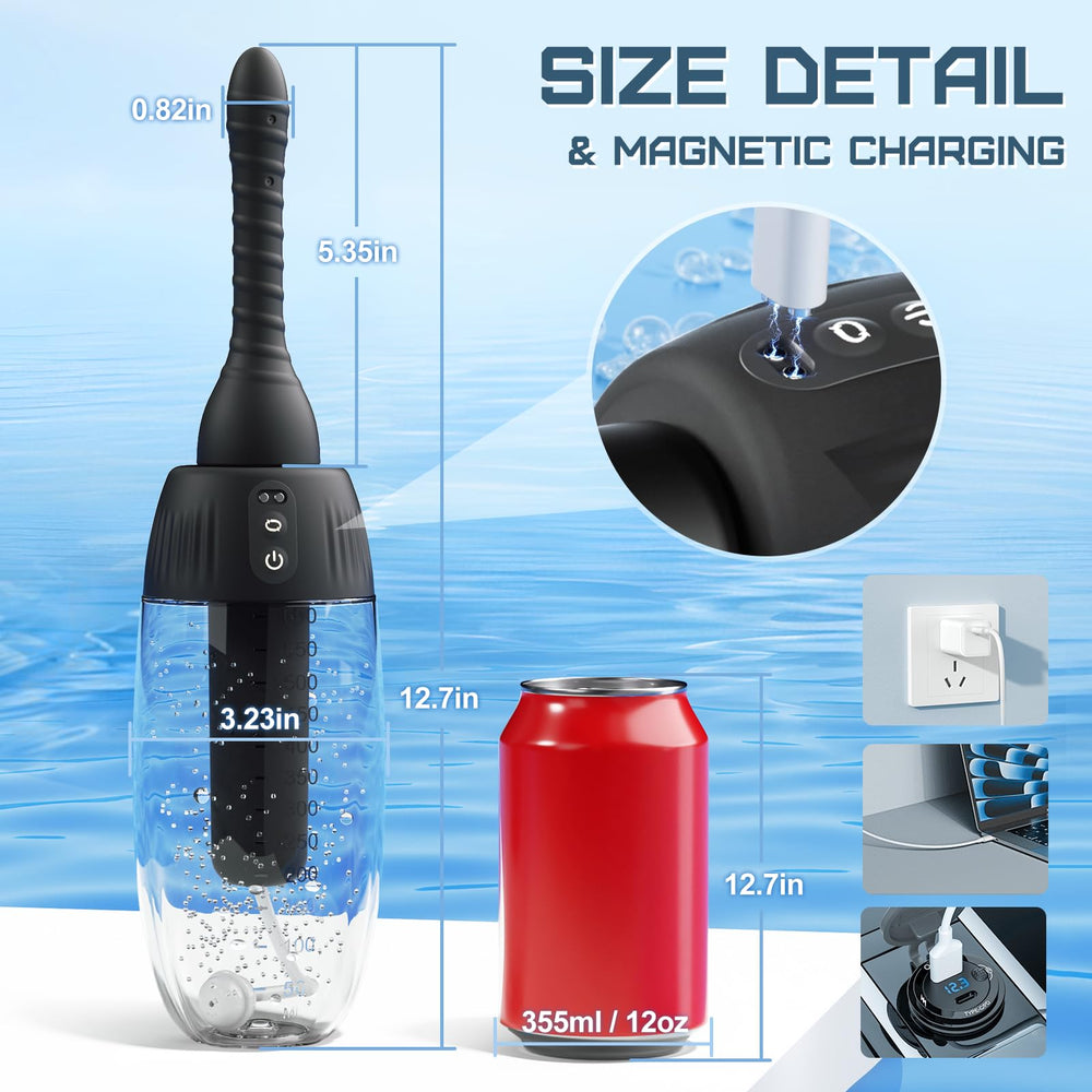 Zatsaog Anal Douche ergonomic design with slim nozzle and hollow ball.