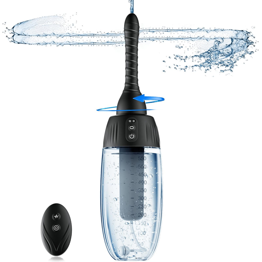 Zatsaog Anal Douche remote control for hands-free operation and adjustable spray modes.