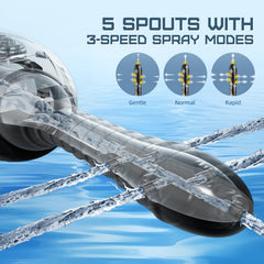 Zatsaog Anal Douche 3-speed rotation modes for gradual cleansing.