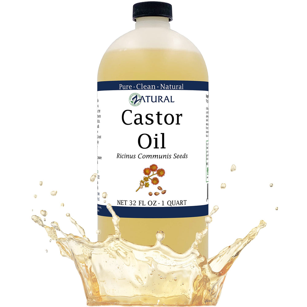 Zatural Castor Oil 32oz bottle for bulk use and easy pouring.