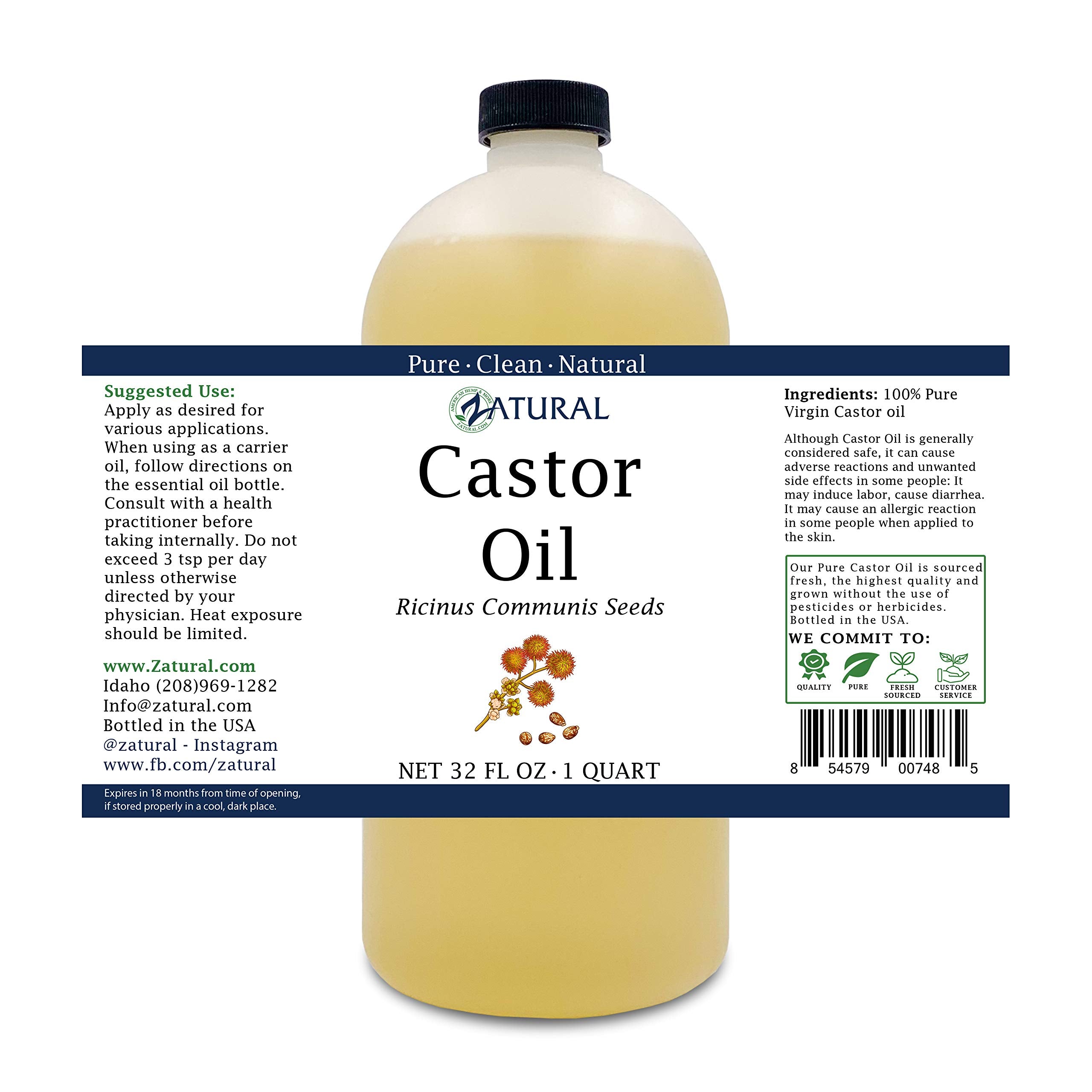 Close-up of thick viscosity showing rich texture of Zatural castor oil.