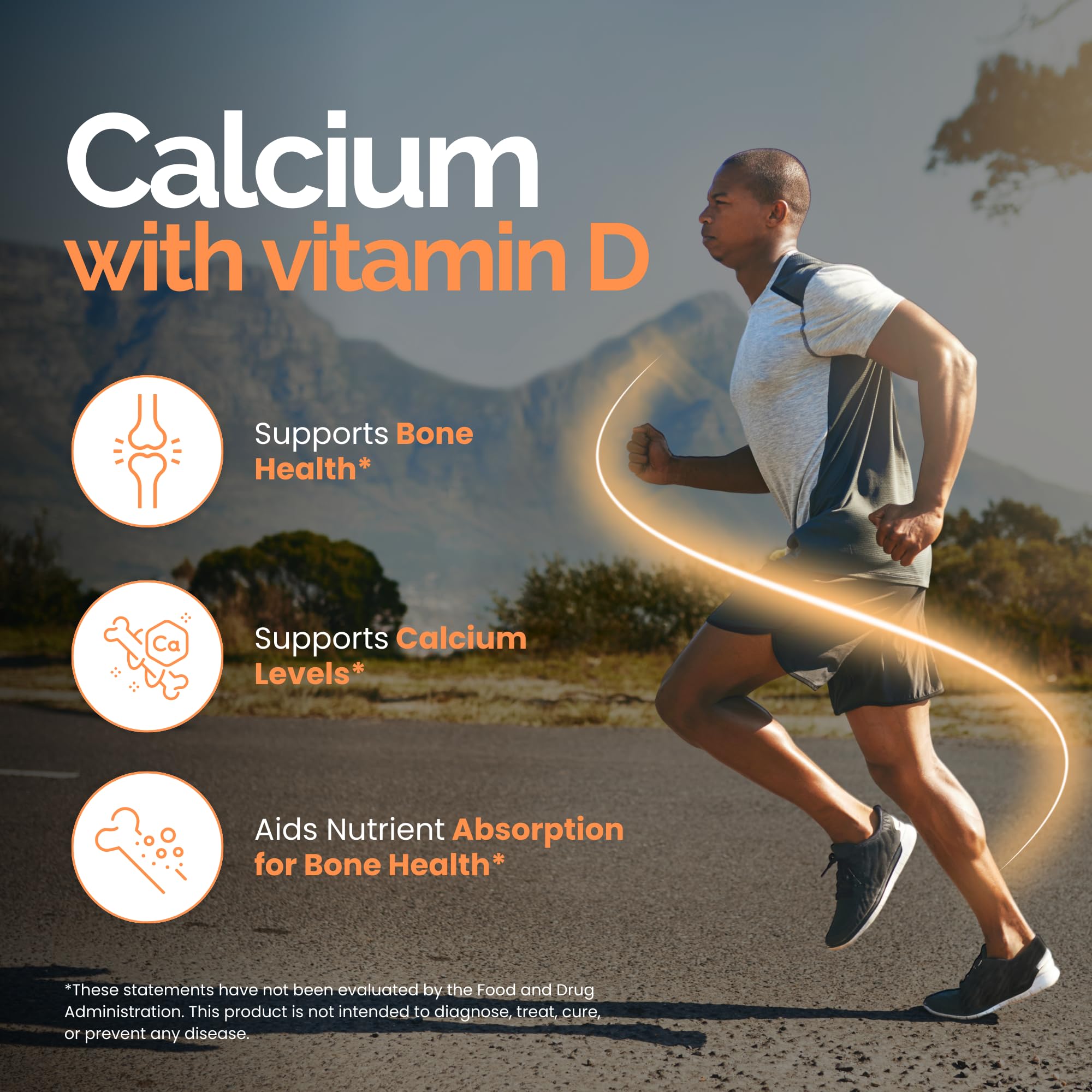 Zaytun Calcium D3 tablet close-up emphasizes easy once-daily use
