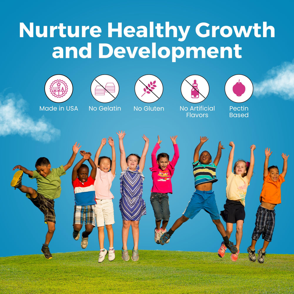 Zaytun Kids Multivitamin Gummies packaging showing gluten-free and dairy-free claims