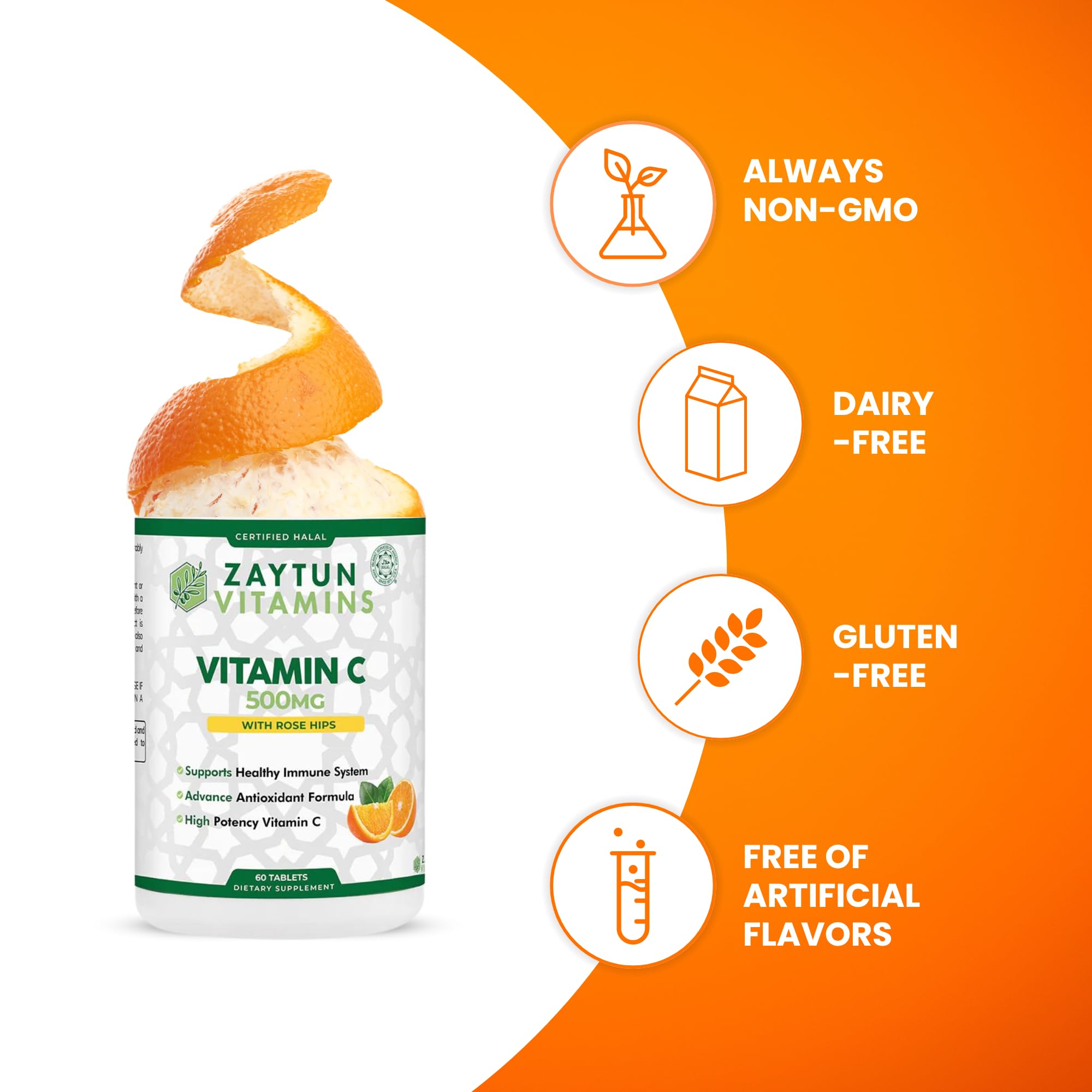 Zaytun Vitamins vegan gluten-free label on packaging for dietary trust