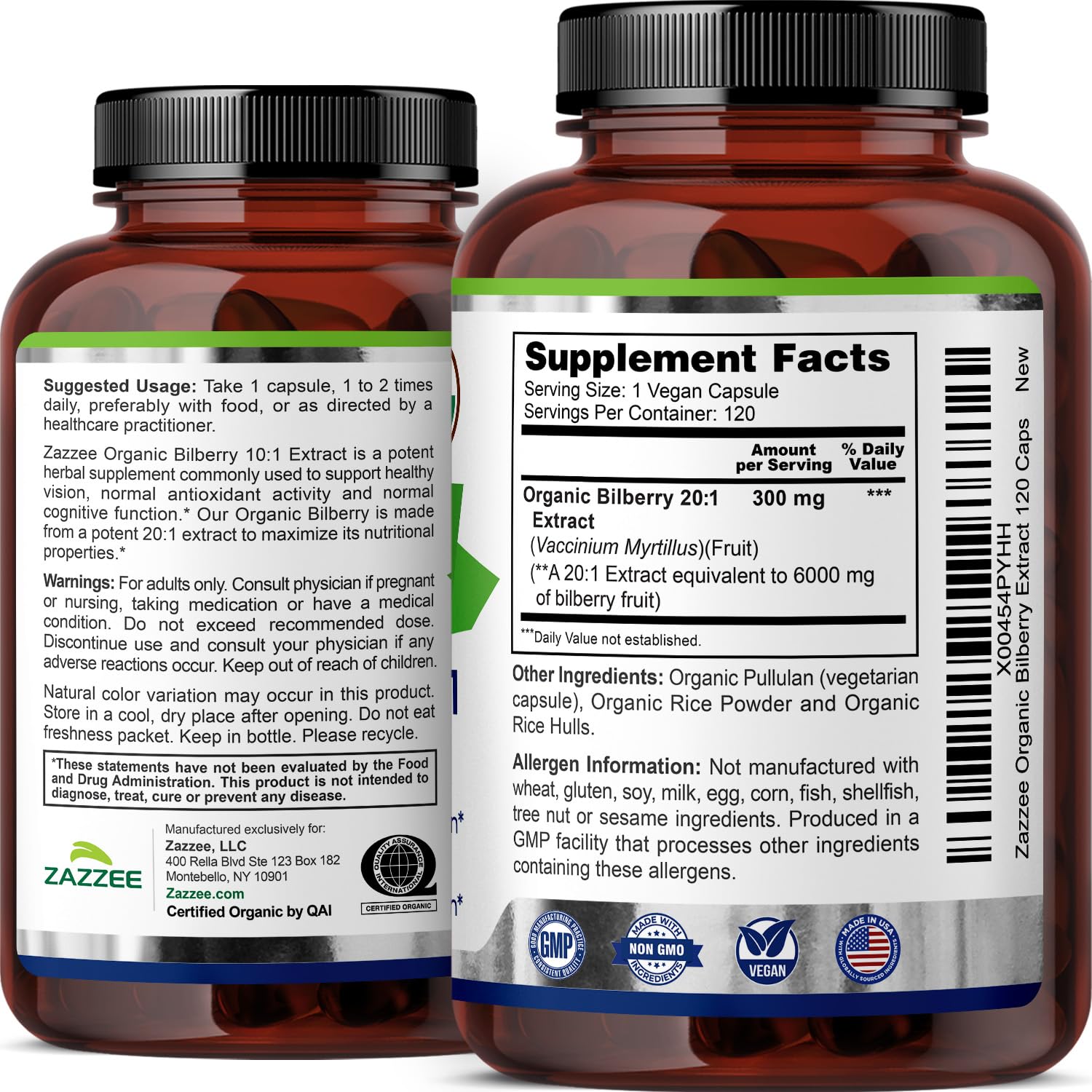 Capsules poured into hand demonstrate vegan, all-natural bilberry supplement daily use.