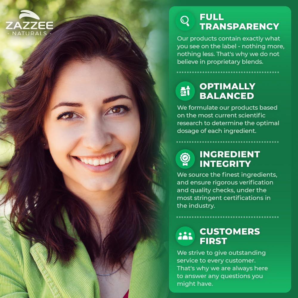 Zazzee bottle with 150 capsules for multi-month supply.