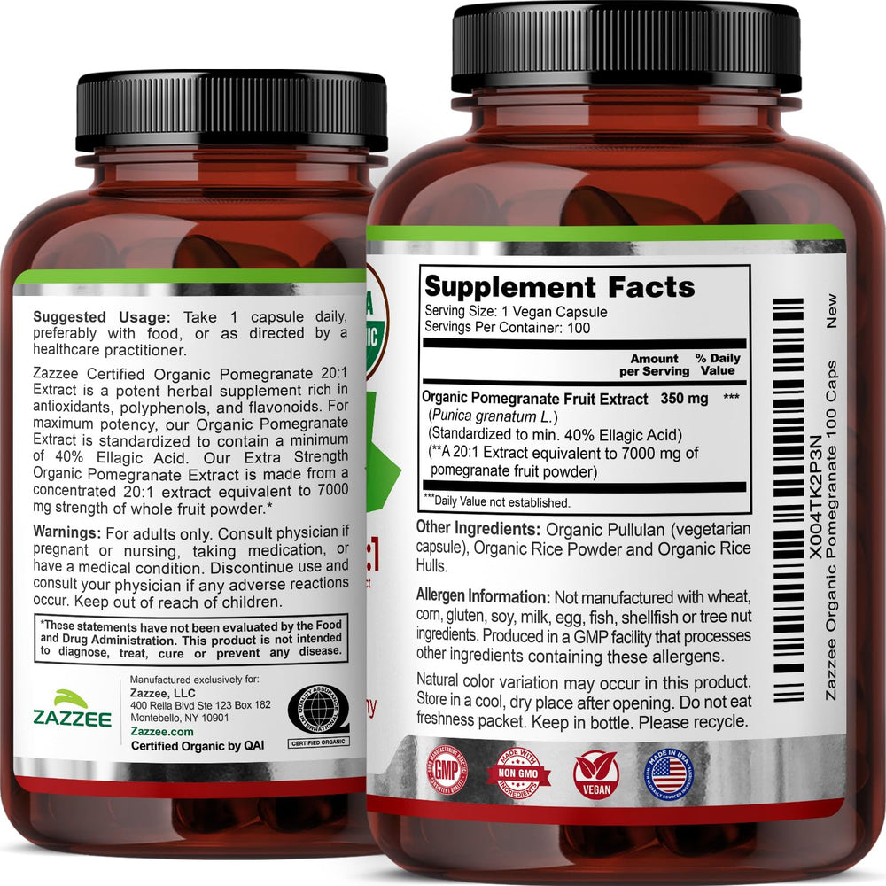 Zazzee product close-up with label detail indicating premium quality.