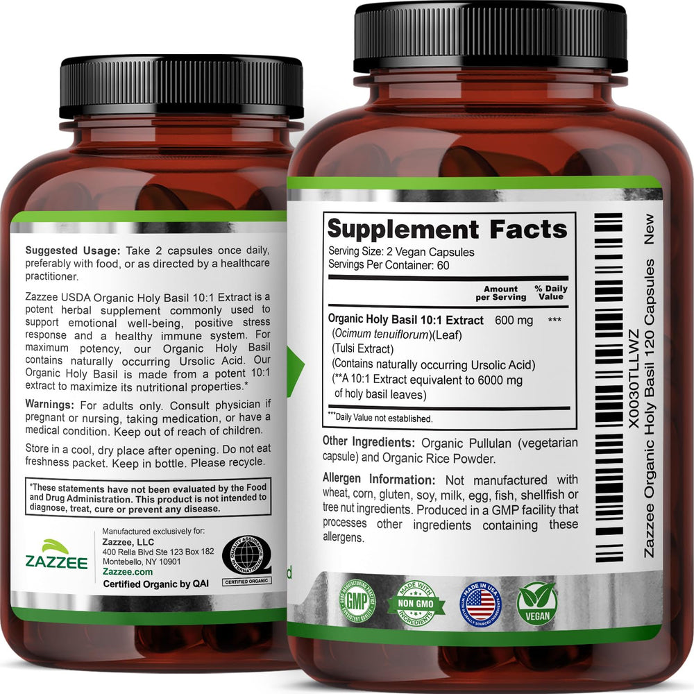 Zazzee bottle with cap open, easy-to-swallow capsules for daily use.