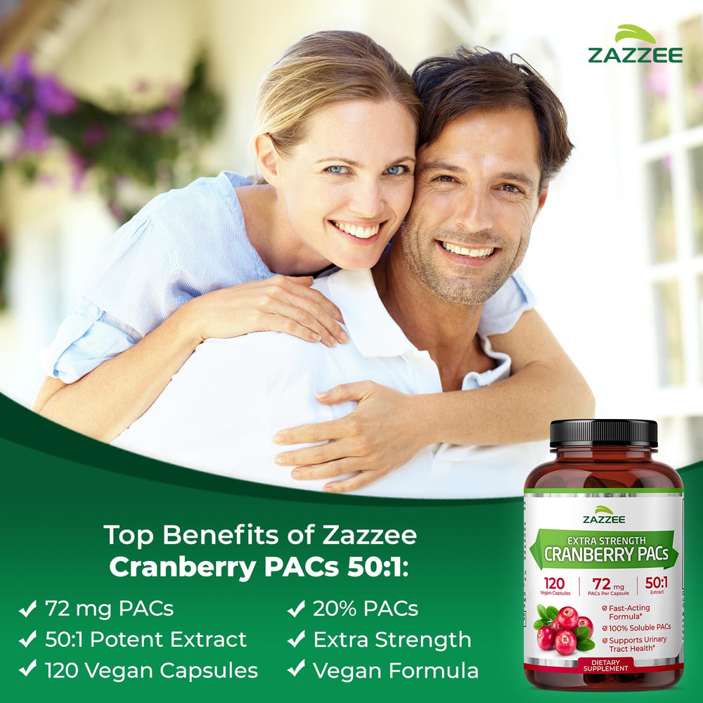 Zazzee Cranberry PACs 50:1 extract delivering potent PACs content