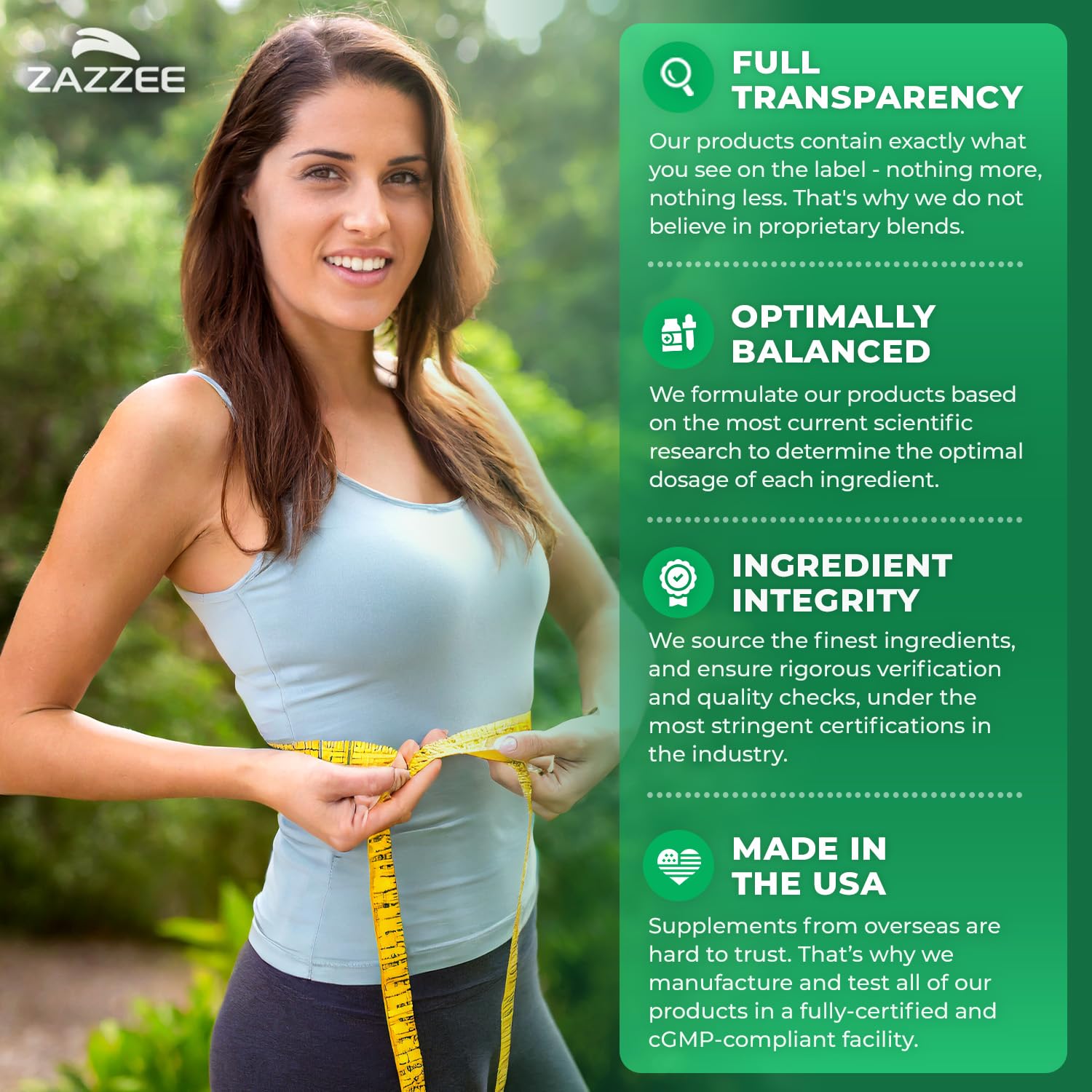 Zazzee 98% polyphenols featuring rich polyphenol content.