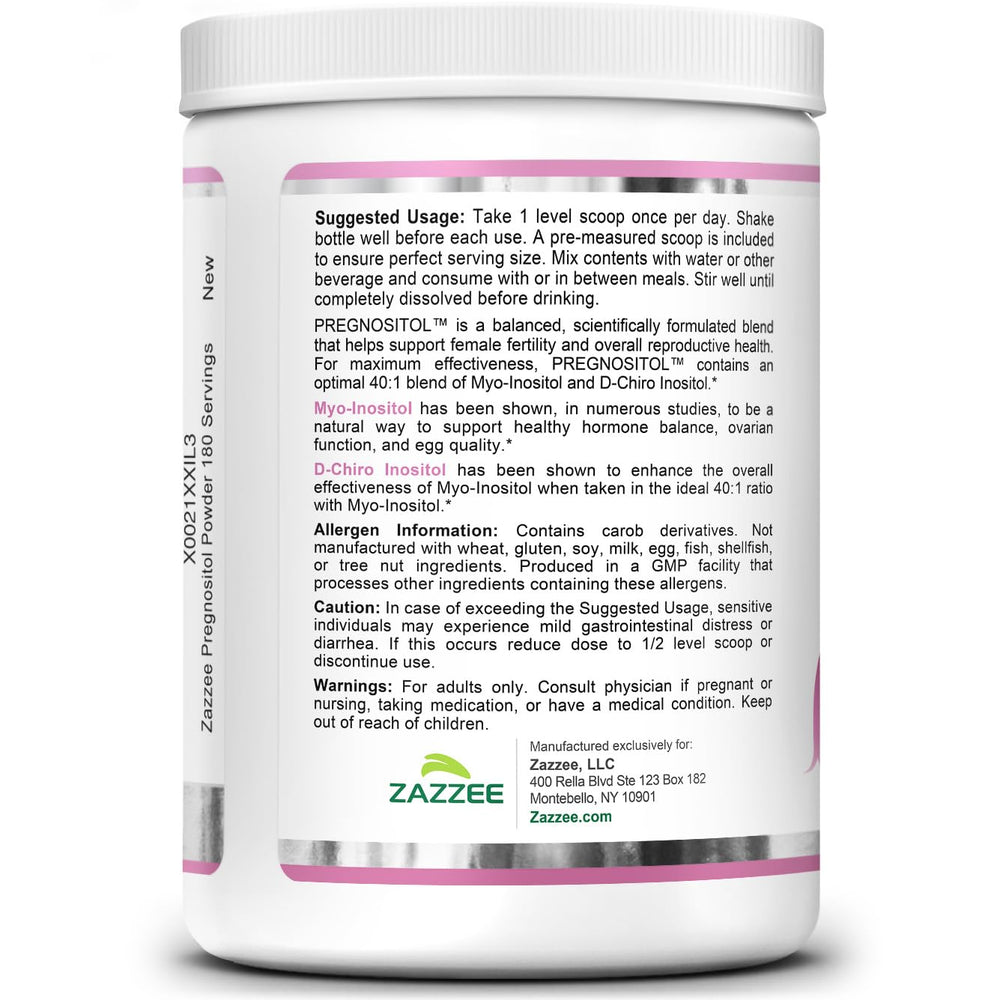 Zazzee Pregnostol six-month supply ideal for sustained daily use.