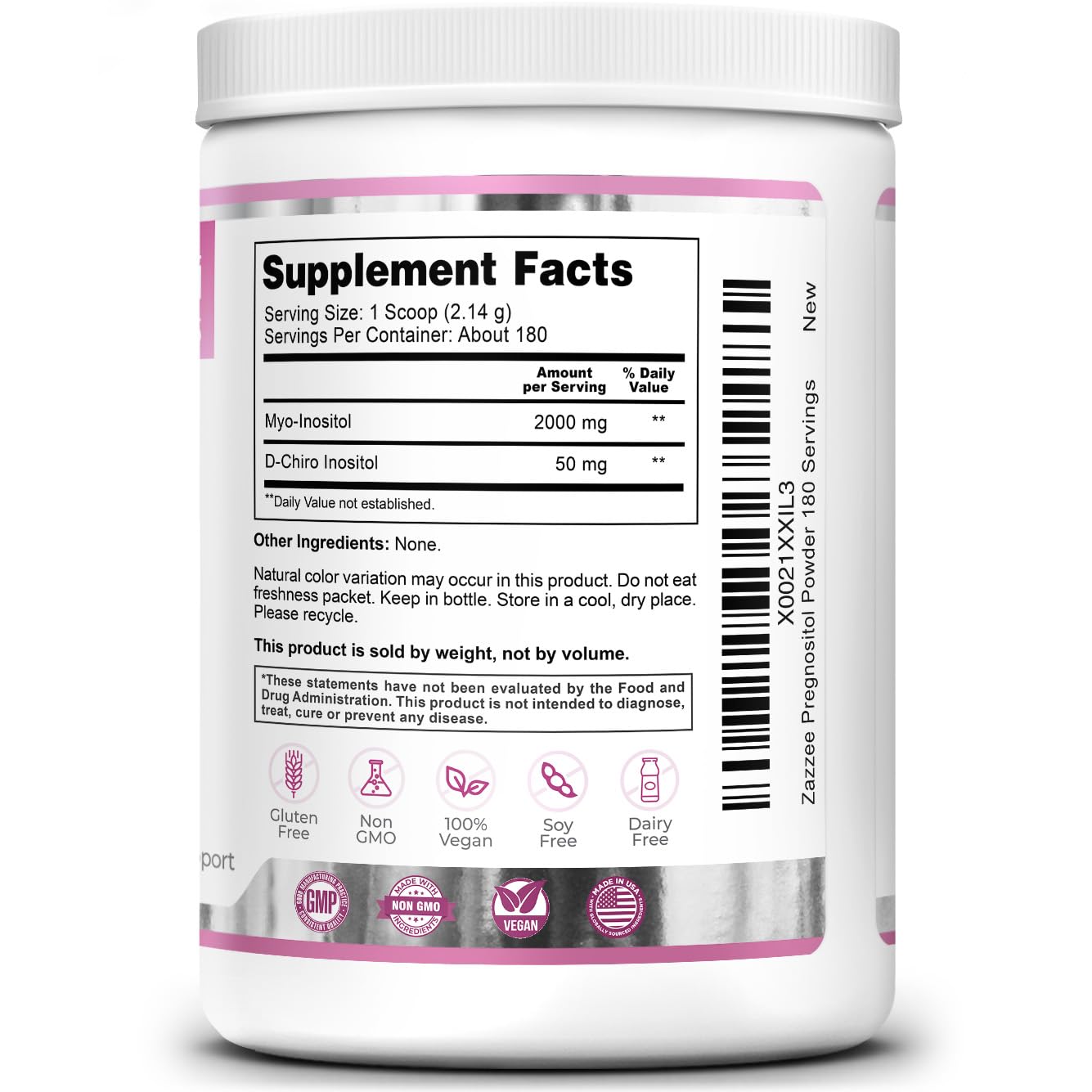 Zazzee Pregnostol scoop-sized for easy, exact dosage daily.
