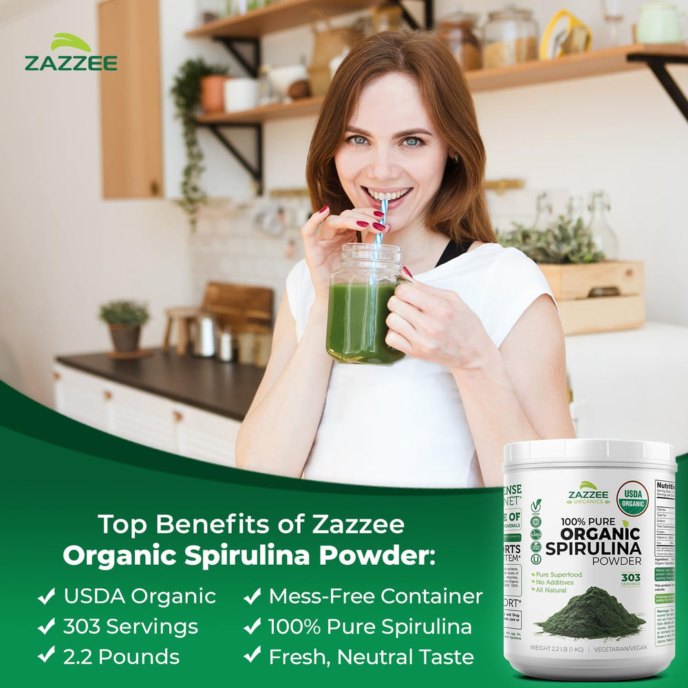 Zazzee label highlights USDA Organic certification and clean ingredient promise.