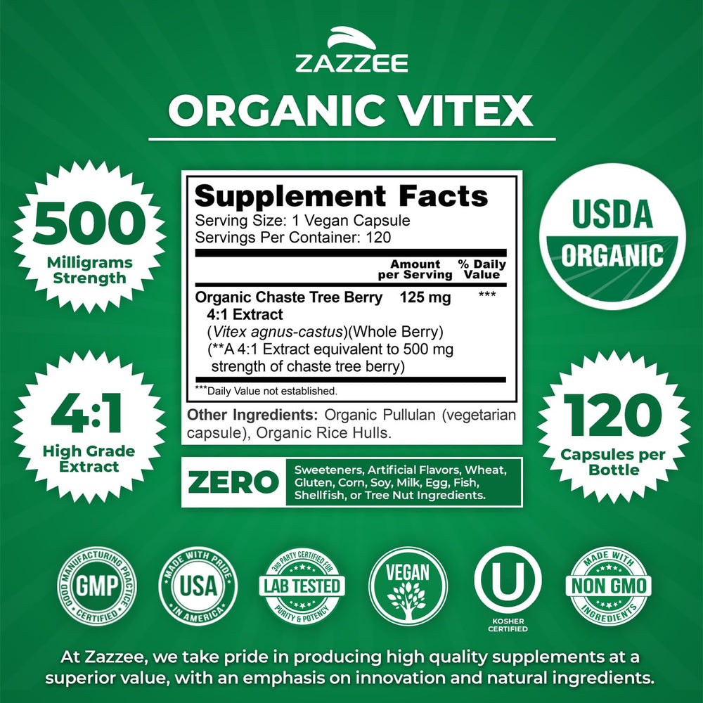 4-month supply packaging of Zazzee Vitex for ongoing use.