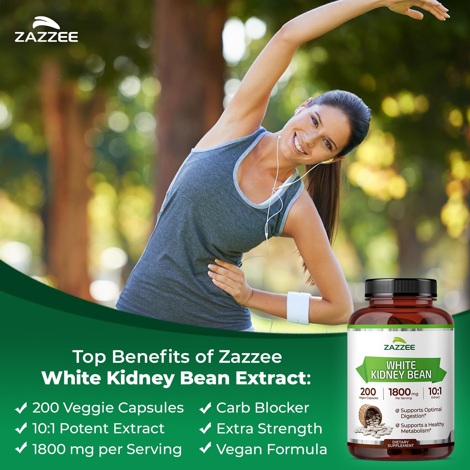 Zazzee bottle featuring 200 vegan capsules ready for daily use