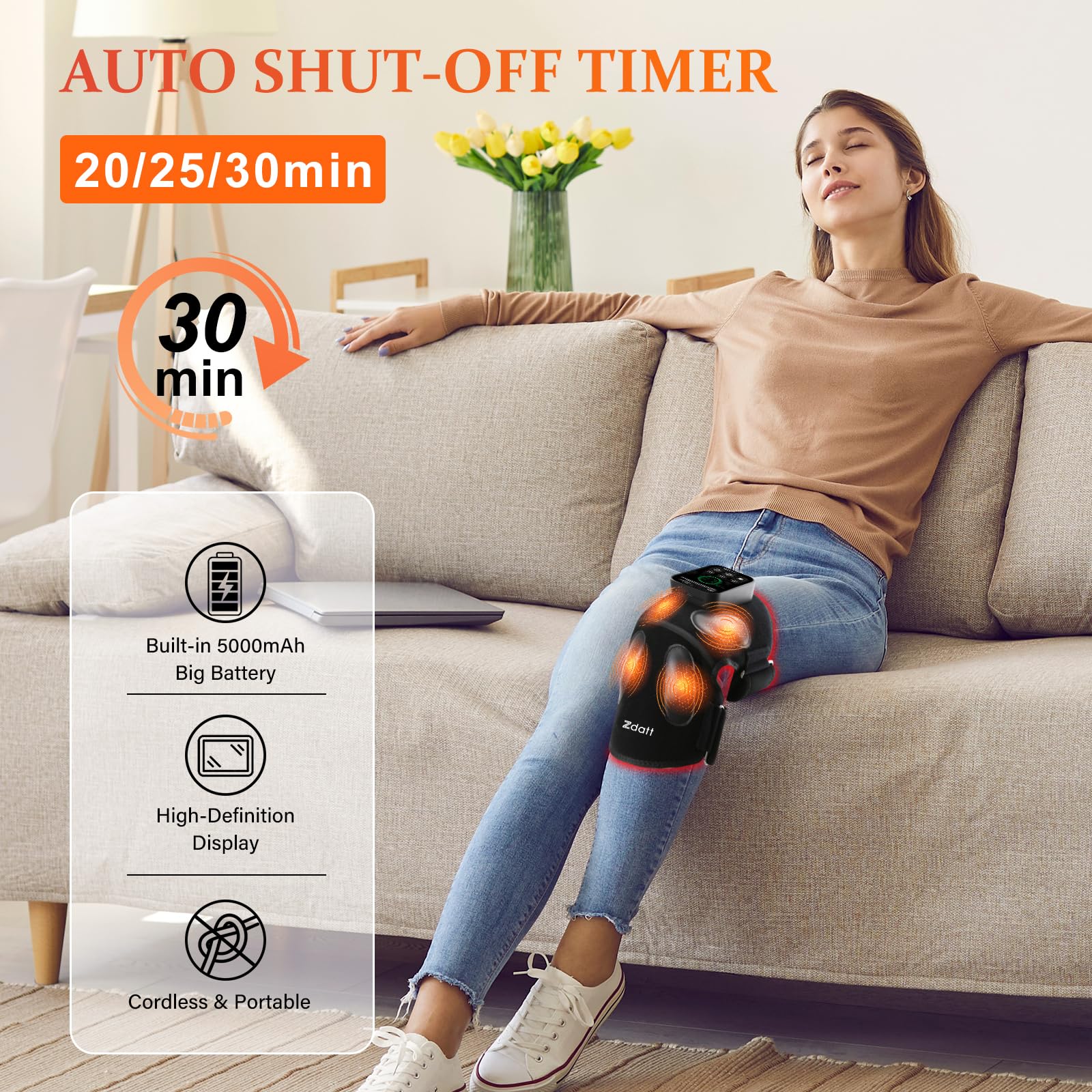 Zdatt 5000mAh battery enables cordless use at home or work.
