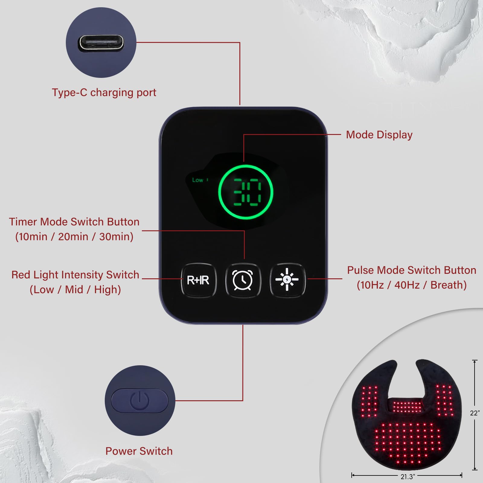 Zdatt 850nm near-infrared heat soothes upper back muscles gently