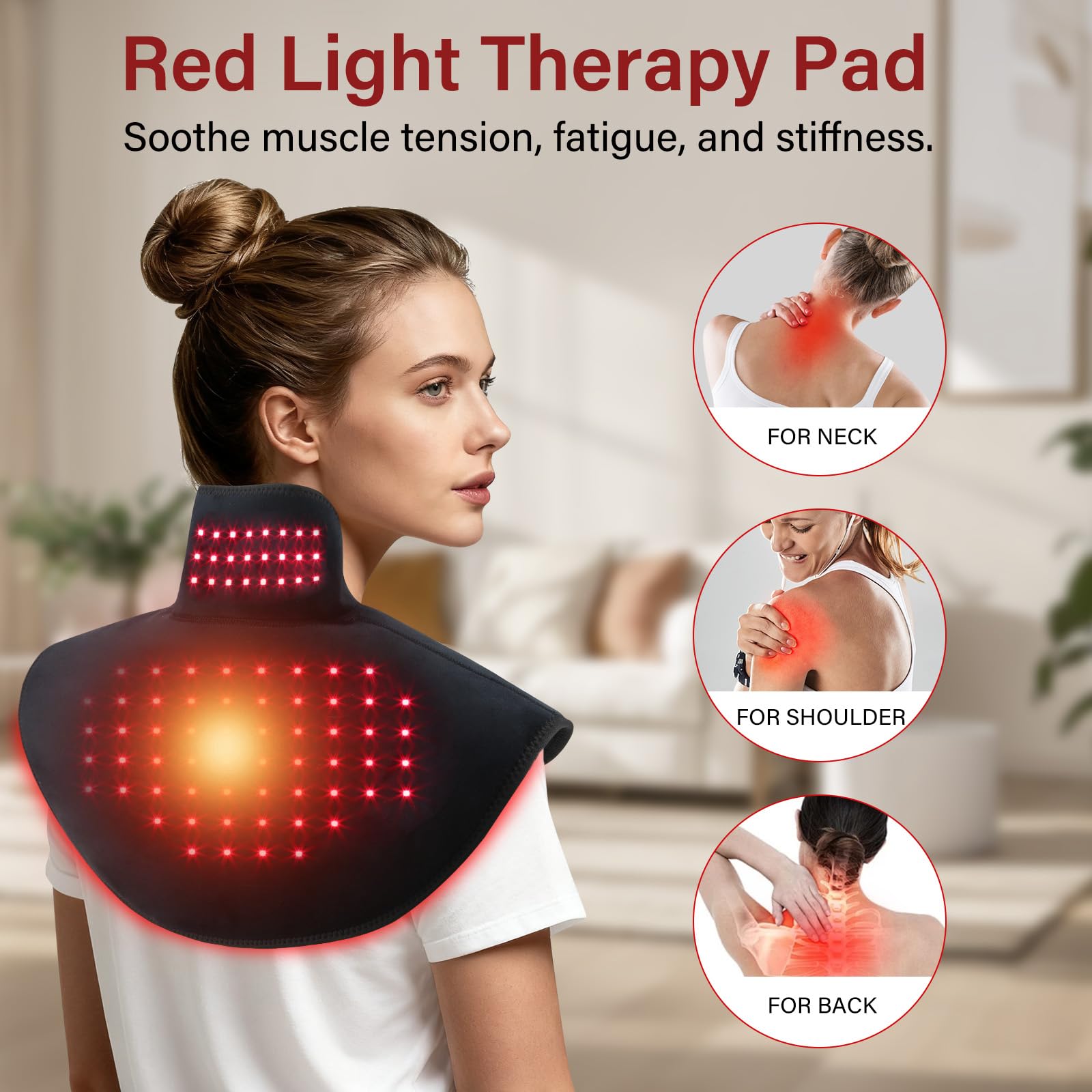 Zdatt 650nm red light targets shoulder for targeted comfort and muscle support