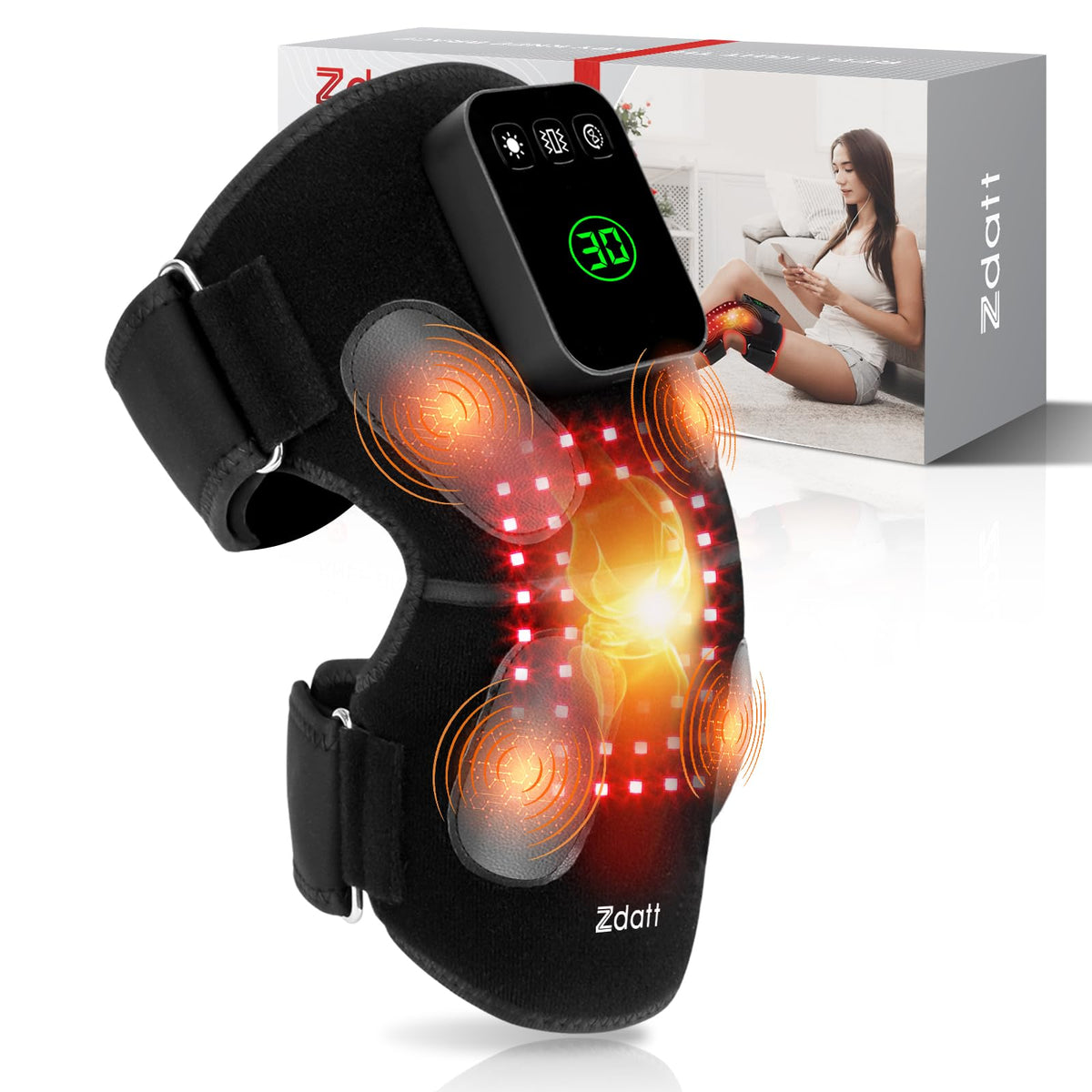 Zdatt red light knee therapy panel for targeted relief during daily activities.