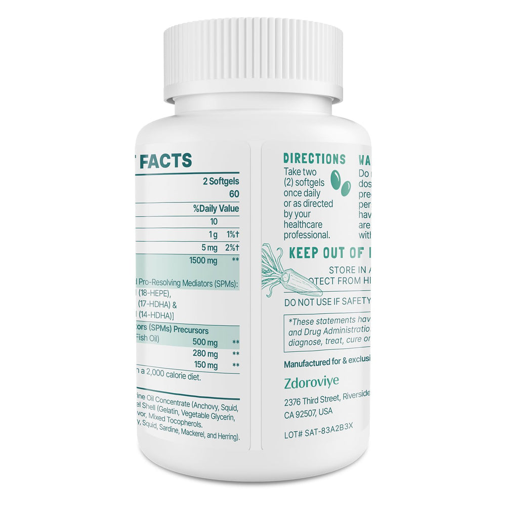 Close-up of Zdoroviye SPM capsules conveys premium quality and potency