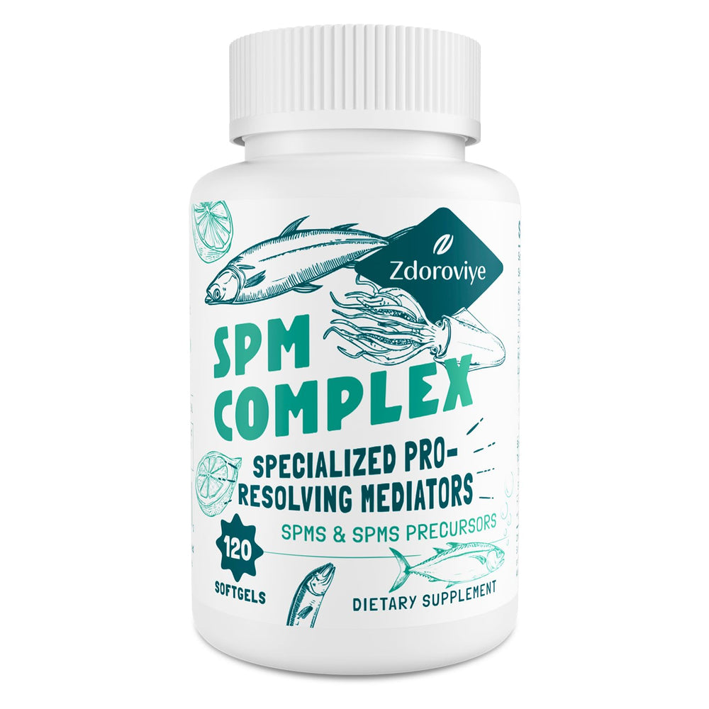Close-up of Zdoroviye SPM softgels pouring for easy daily intake