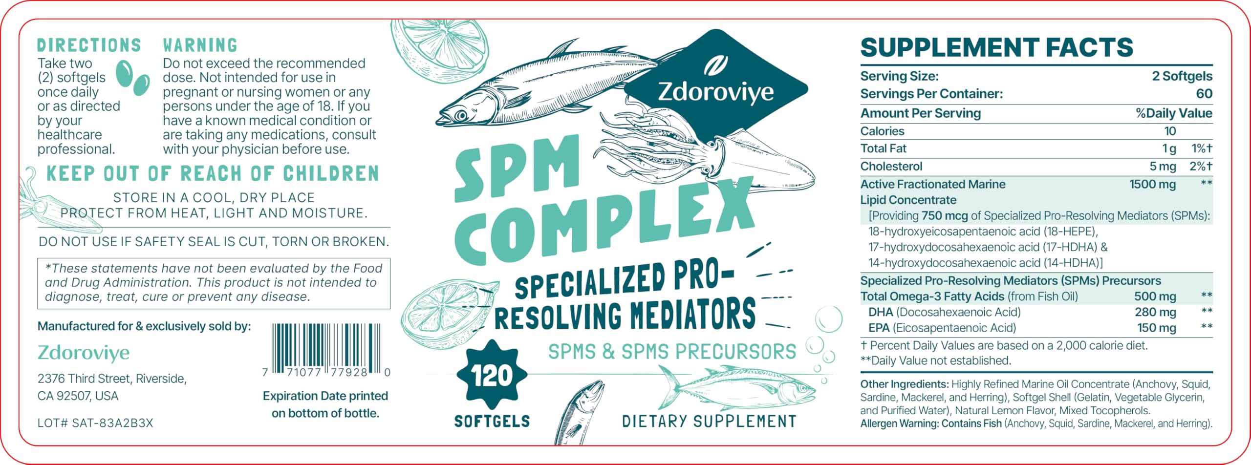 Front packaging of Zdoroviye SPM shows key ingredients and wellness benefits