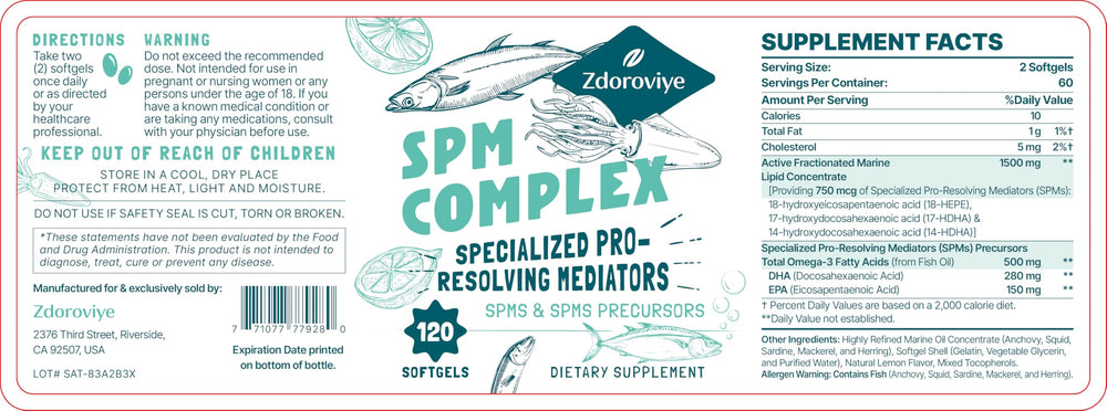 Front packaging of Zdoroviye SPM shows key ingredients and wellness benefits