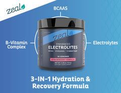 Zeal Electrolyte Powder bottle with keto-friendly label