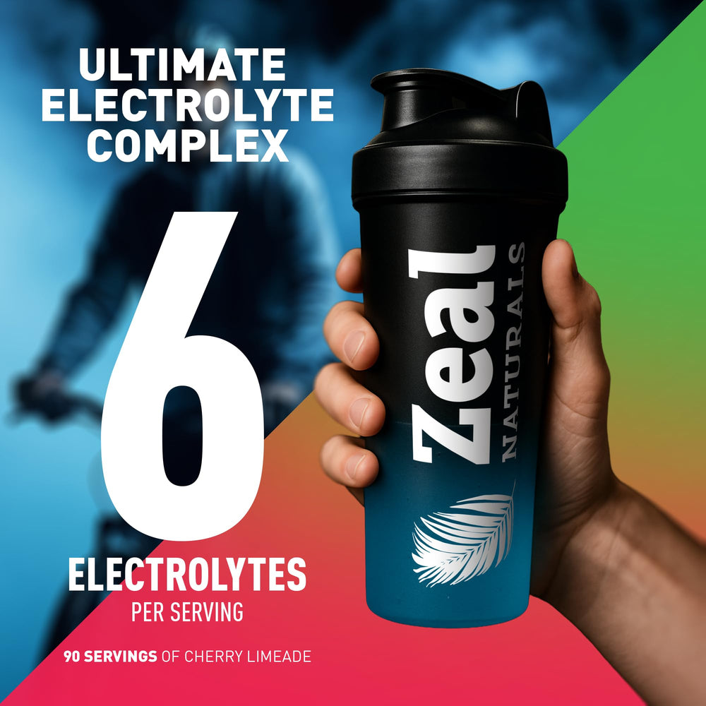 Zeal Electrolyte Powder scoop dispenses an easy serving for on-the-go hydration.