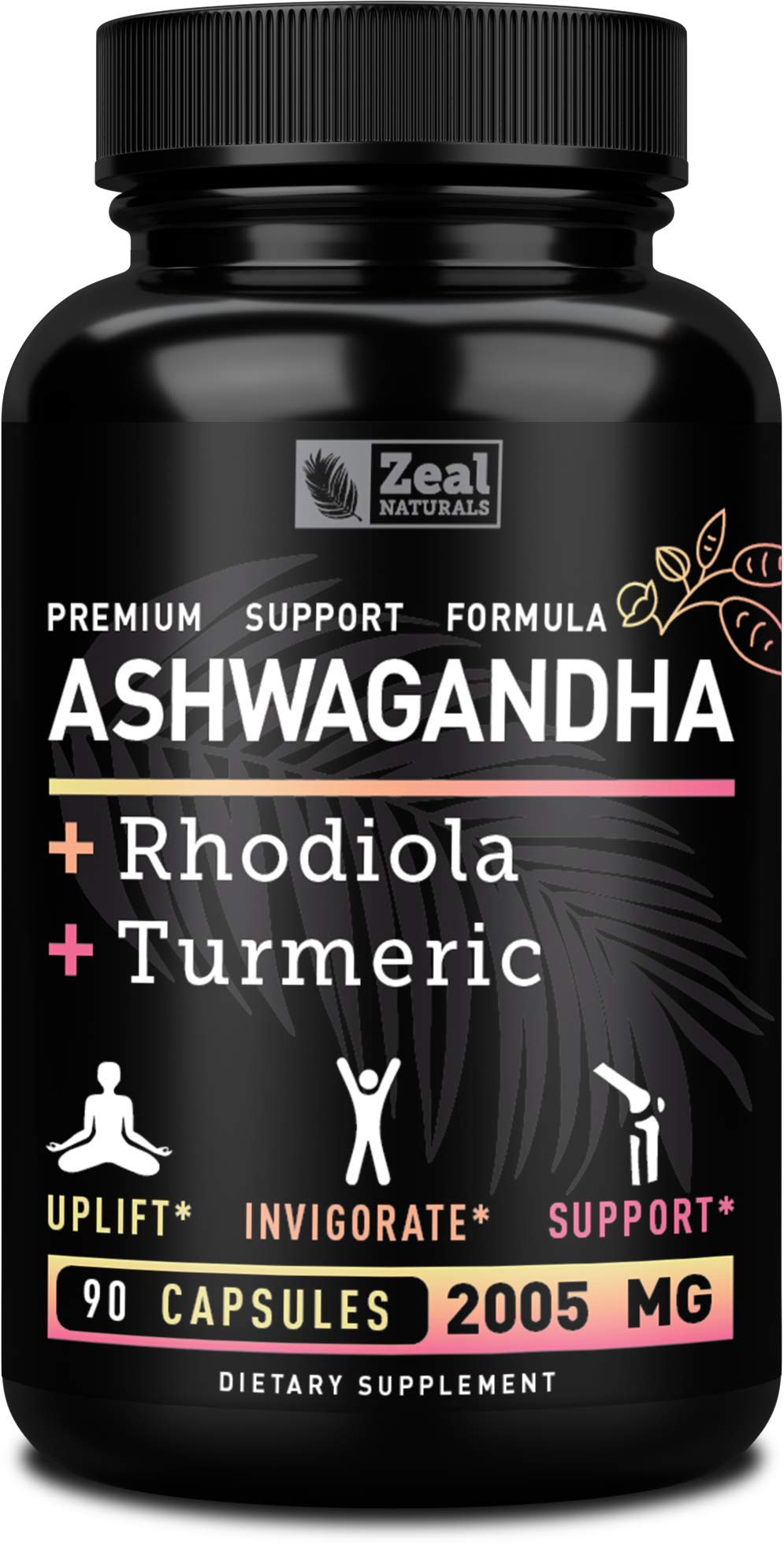 Zeal Naturals Ashwagandha Complex bottle front for daily stress support