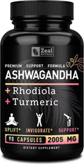 Zeal Naturals Ashwagandha Complex bottle front for daily stress support