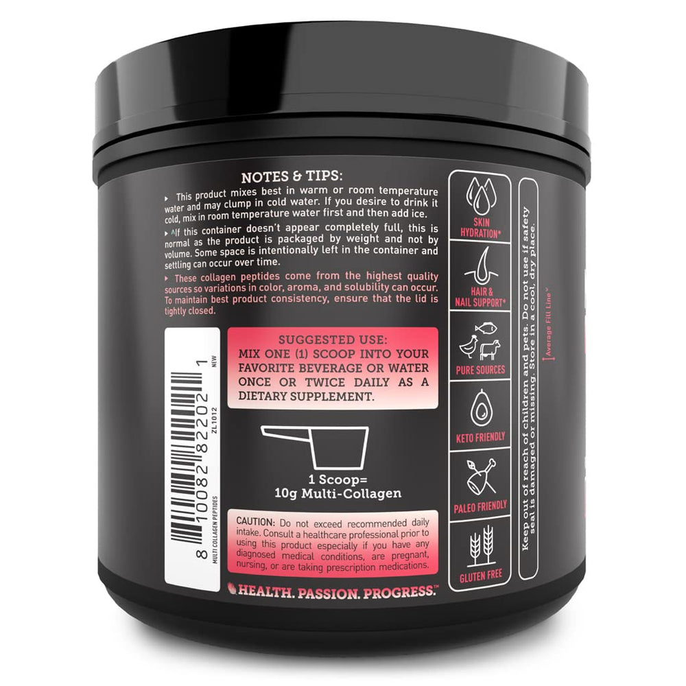 Zeal Naturals collagen powder dissolving in water for easy mixing.