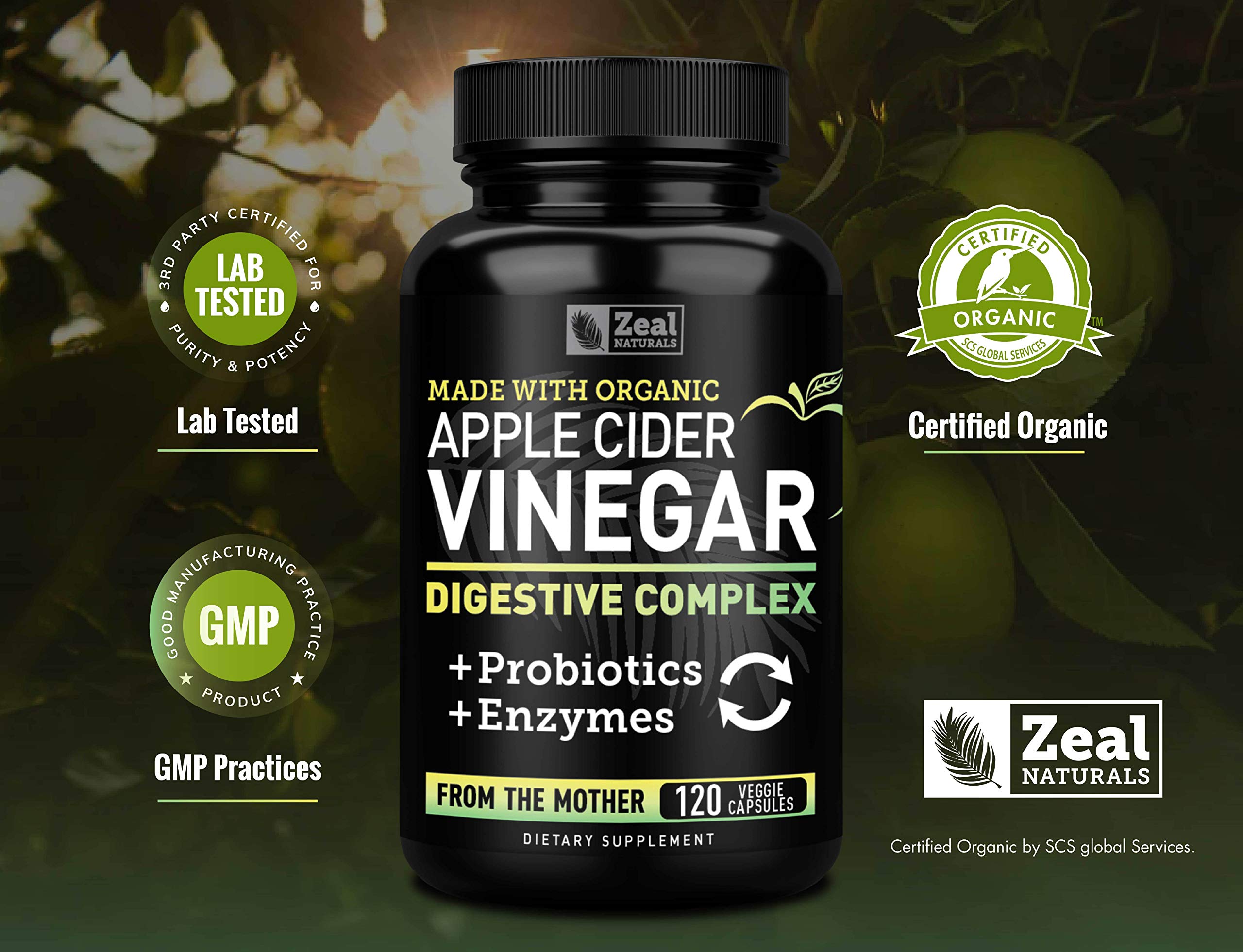 Zeal Naturals digestive enzyme blend emphasizing improved digestion after meals.
