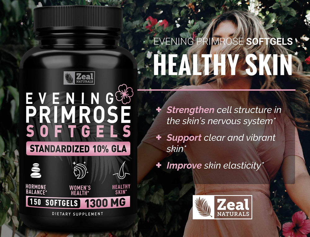 Lab-tested seal confirms quality for Zeal Naturals evening primrose oil.