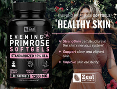 Lab-tested seal confirms quality for Zeal Naturals evening primrose oil.