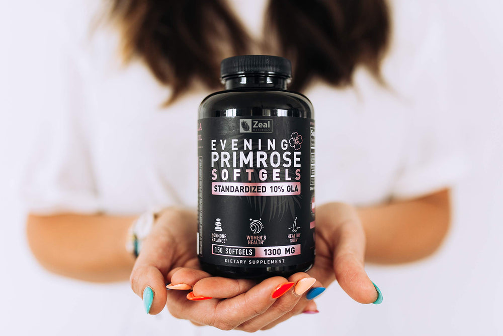 GMP packaging badge featured on Zeal Naturals Evening Primrose Oil.