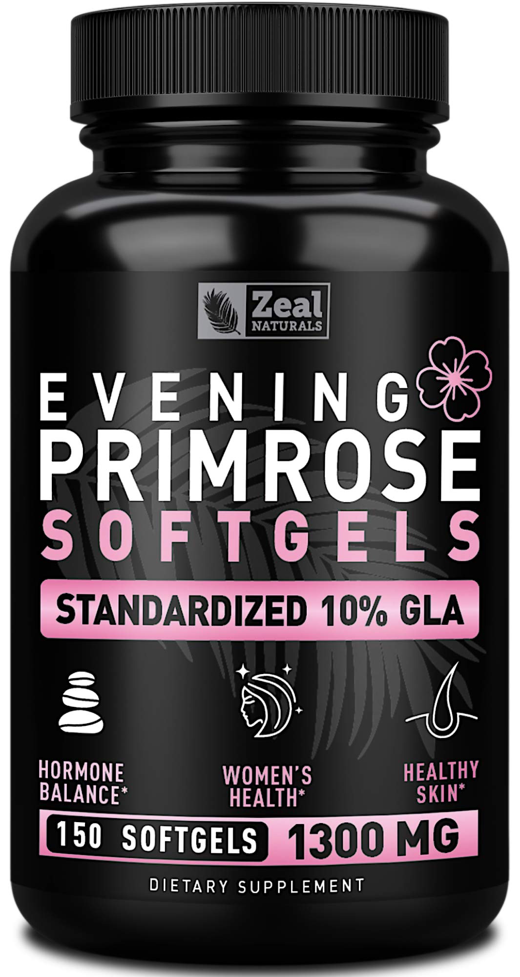 Zeal Naturals Evening Primrose Oil softgel bottle supports daily skin health.