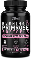 Zeal Naturals Evening Primrose Oil softgel bottle supports daily skin health.