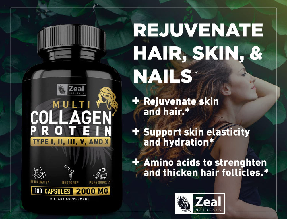 Zeal Naturals label close-up showing premium grass-fed and marine collagen sources