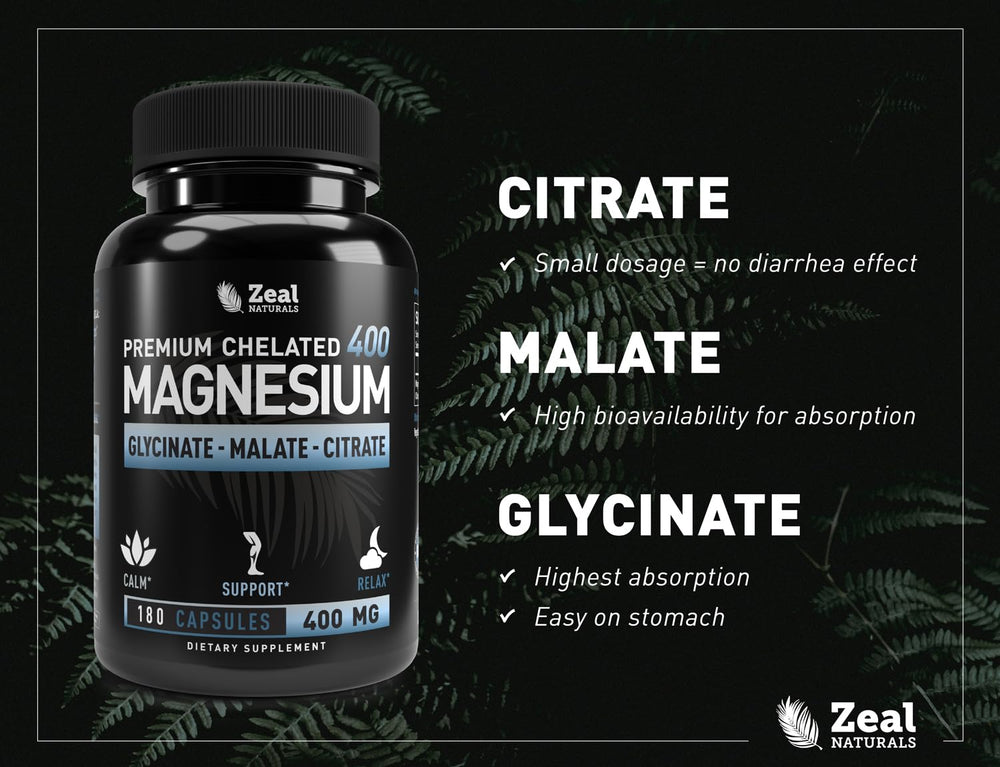 Zeal Naturals magnesium on a desk setup suggests easy integration into routines.