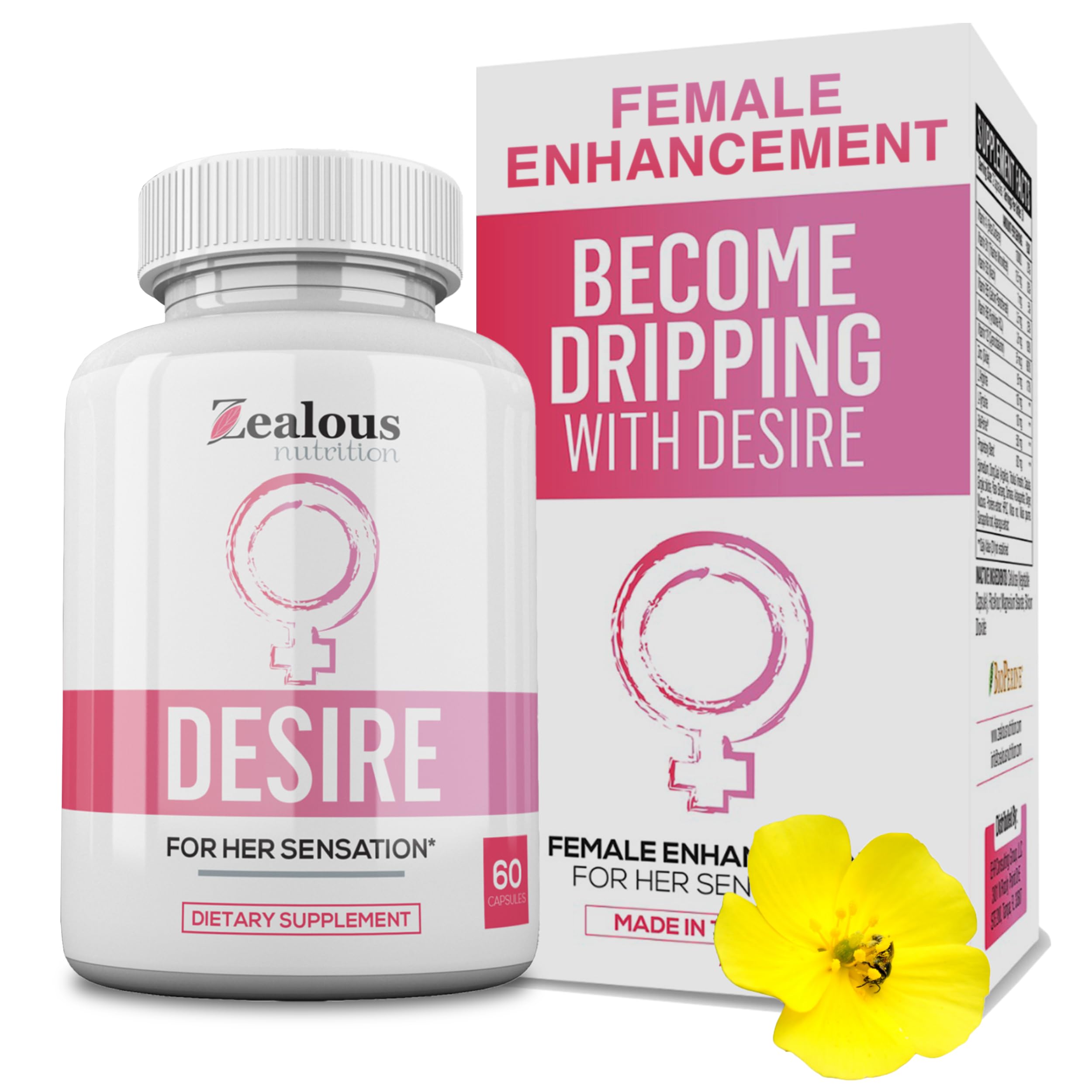Zealous Desire bottle pour shows convenient daily libido support for women.