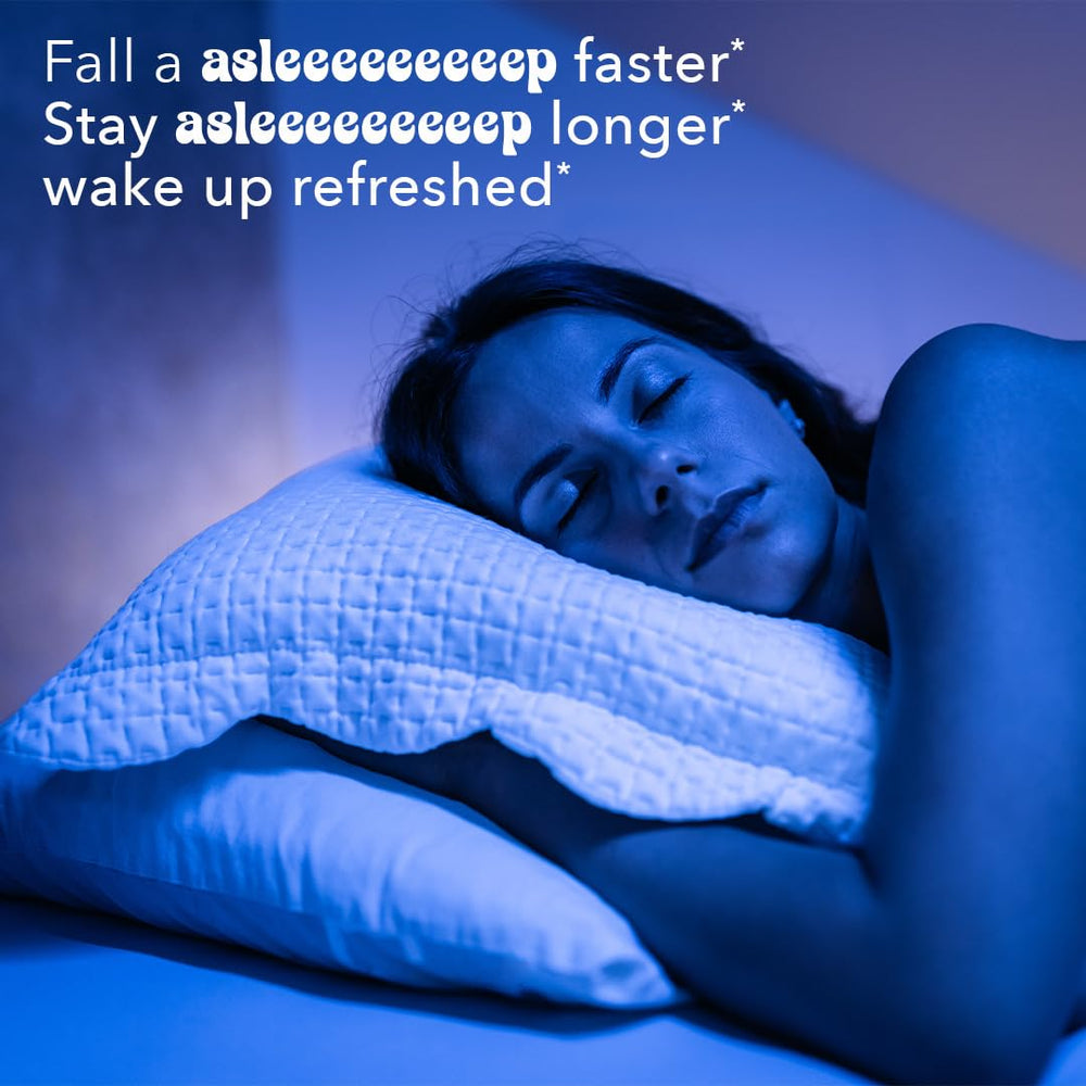 Adult bedroom scene featuring a soothing night routine with Z Zealthy Life melatonin
