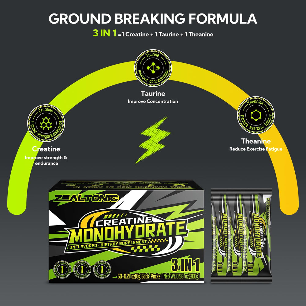 Zealtonic 50-serving packets arranged for travel and gym use.