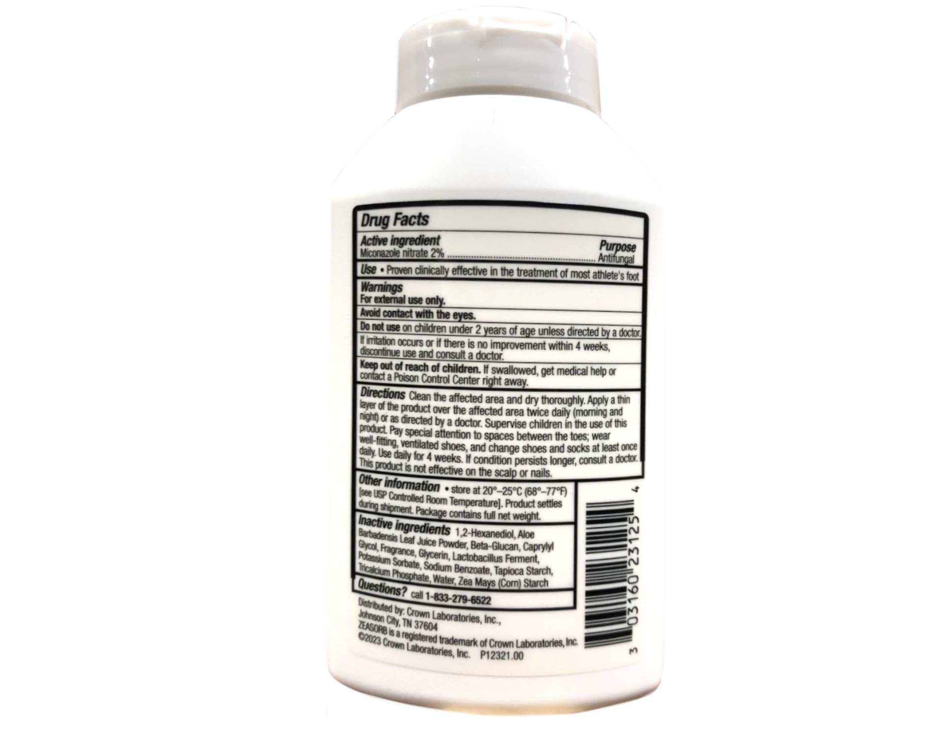 Zeasorb-AF powder application demonstrates even spread on skin.