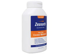 Zeasorb bottle label highlights 2.5 oz size in a trio pack.