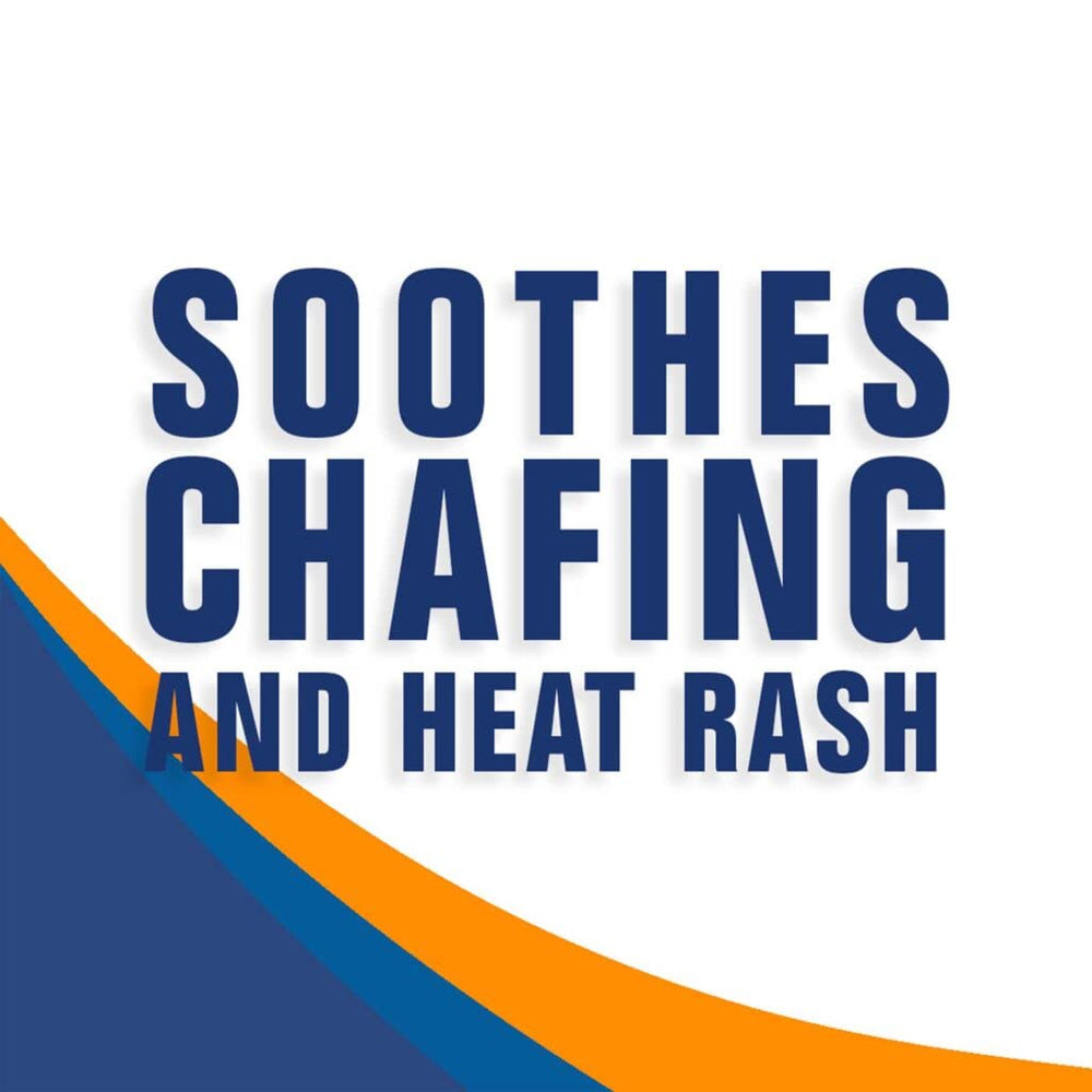 Zeasorb reduces friction and heat on skin during activity.