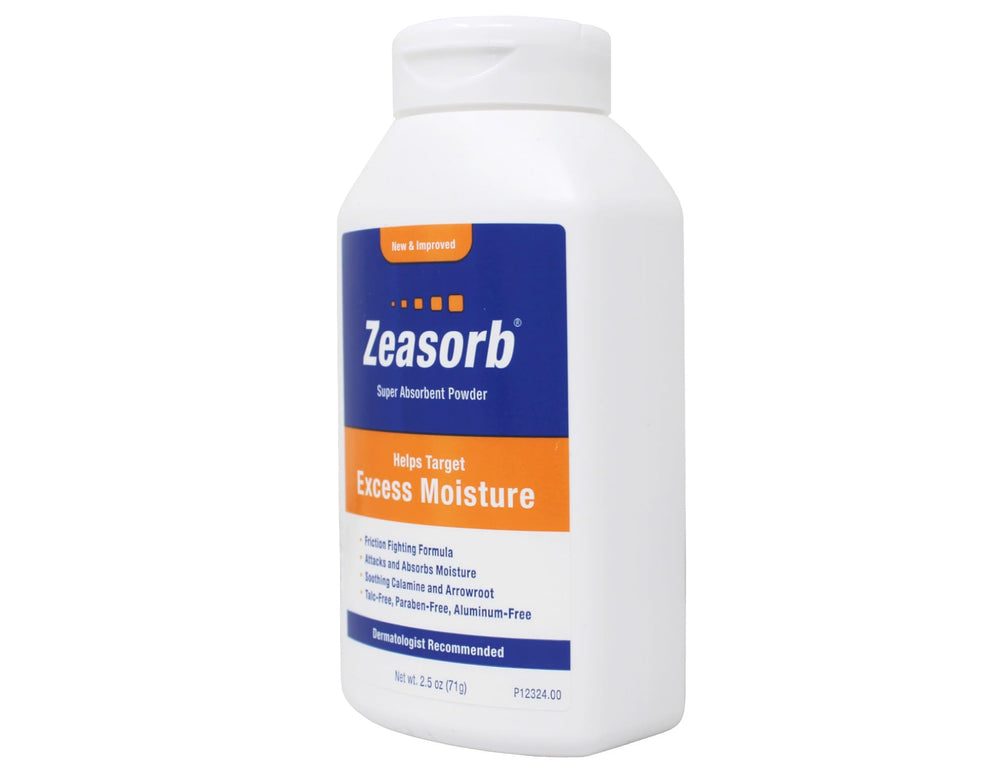 Zeasorb no starch formula supports comfortable wear.