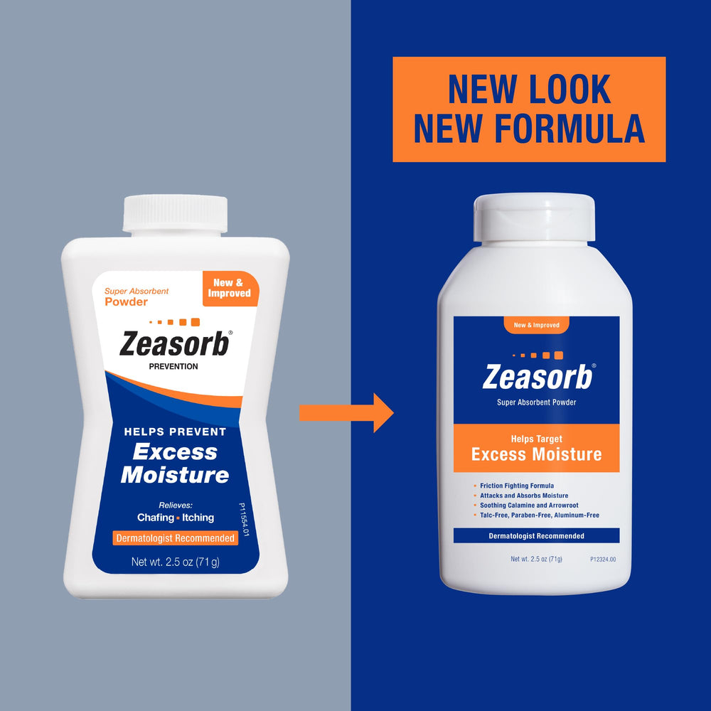 Zeasorb Prevention application swipe demonstrates quick, fragrance-free comfort on the go.