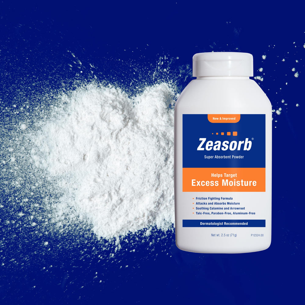 Zeasorb Prevention fragrance-free label highlights skin-friendly, gentle protection.